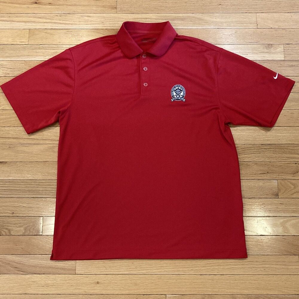 Nike Golf Shirt Adult Large Red PGA 90th Championship Oakland Hills Red Polo